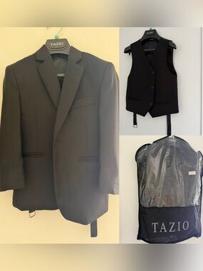Kids TAZIO black suit- Jacket, Vest and Pants!